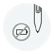 spec icon for battery-free pen, Wacom One Medium Graphics Tablet